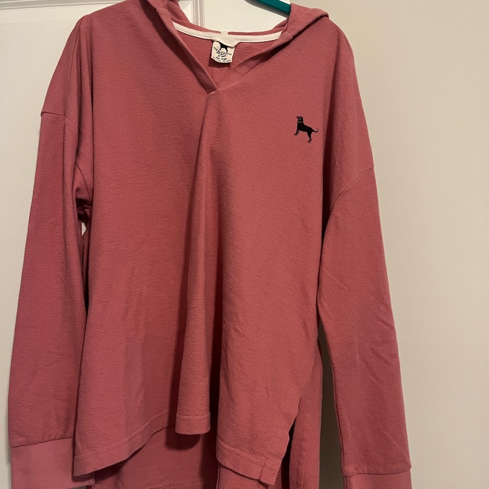Pink Hooded Black Dog Women’s Pullover